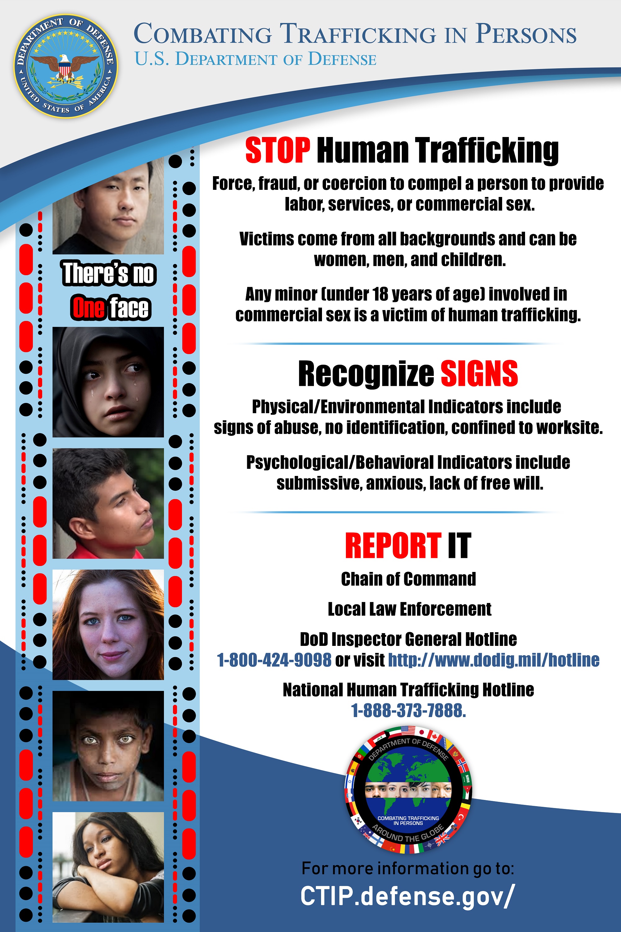 DoD Combatting Trafficking information poster